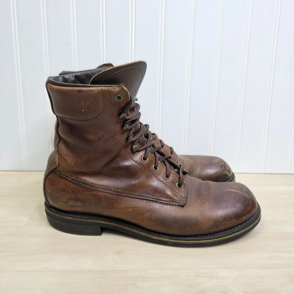 Foot-So-Port Boots Brown Leather Ankle Lace Up Men's‎ Size 8
